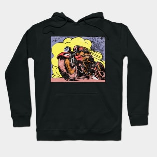 Vintage comic panel 1940's, Bike! Hoodie